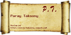 Paray Taksony névjegykártya